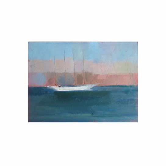 Hydra ( Boat ). Oil on Board. 18 x 23 cm.