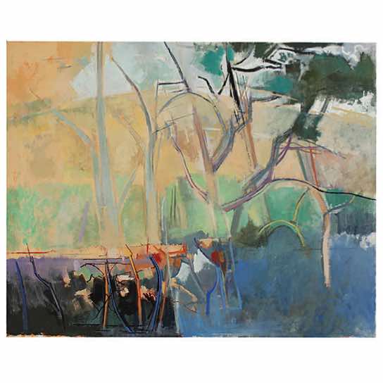 Trees and Beech Hedge. Oil on Linen. 69 x 87 cm.